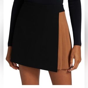Alice and Olivia Toni Colorblock Pleated Mini Skirt